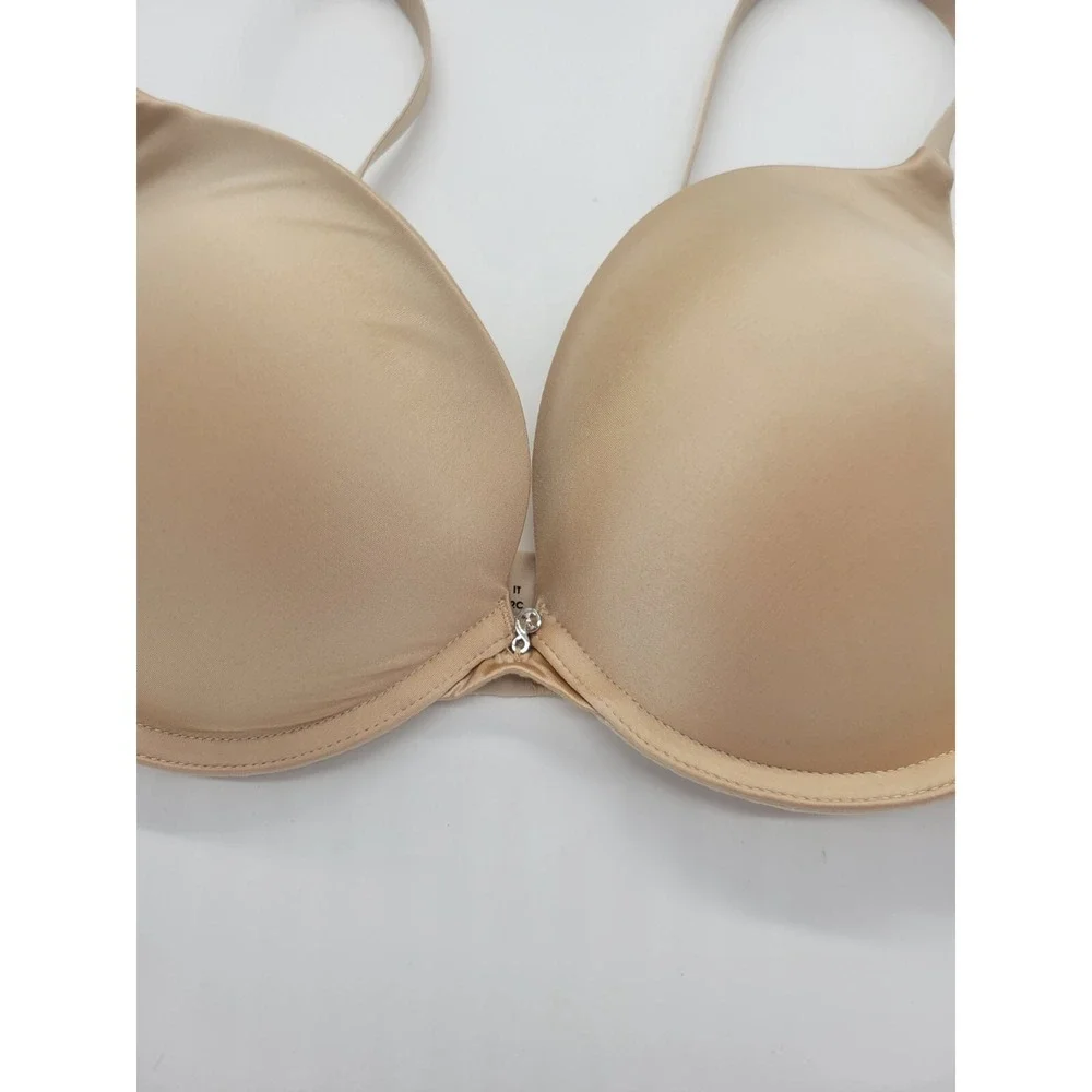 Underwire Convertible Bra Minimalist Smooth Padded T-Shirt Beige Nude 34C